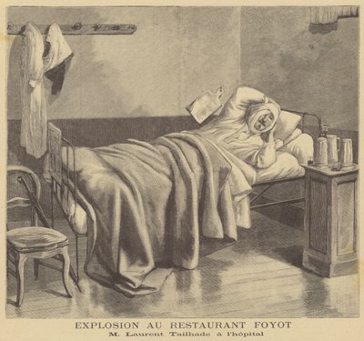 Laurent Tailharde, ofiara anarchistycznego bombardowania restauracji Foyot autorstwa French School